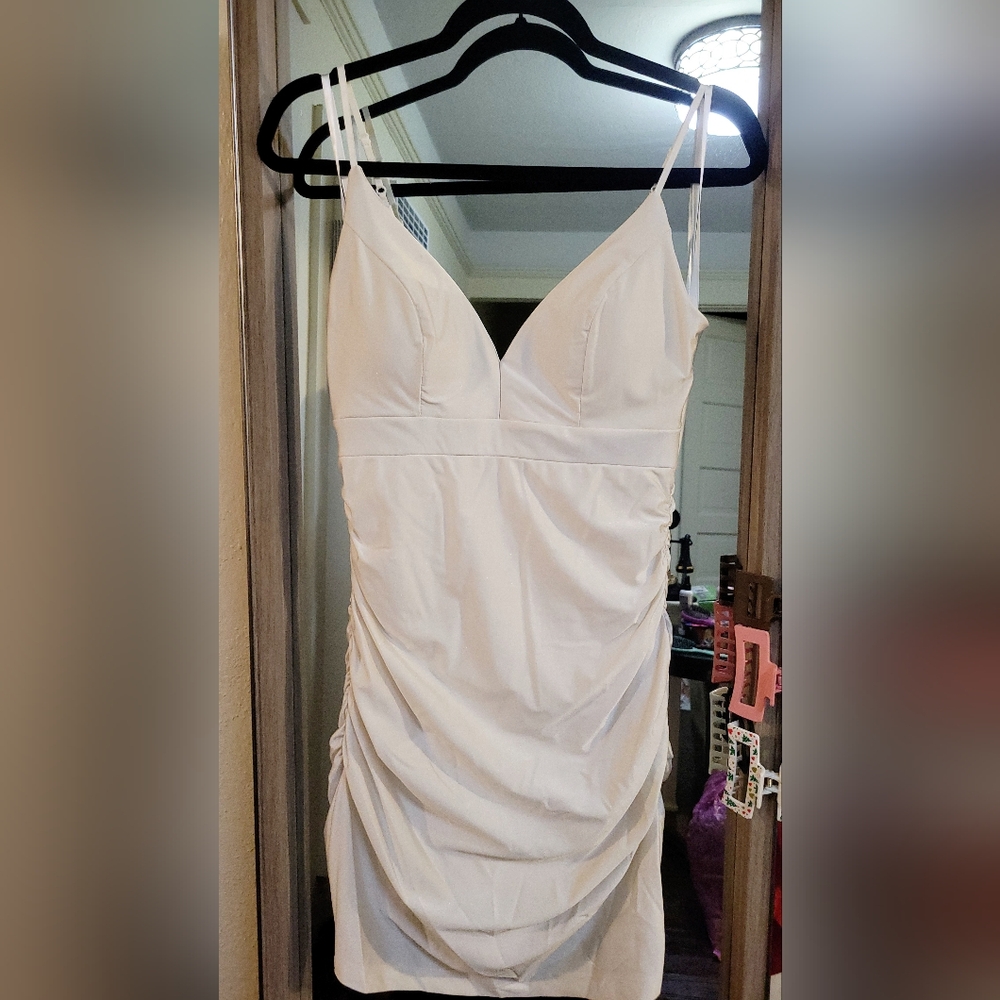 Windsor White Ruched Dress